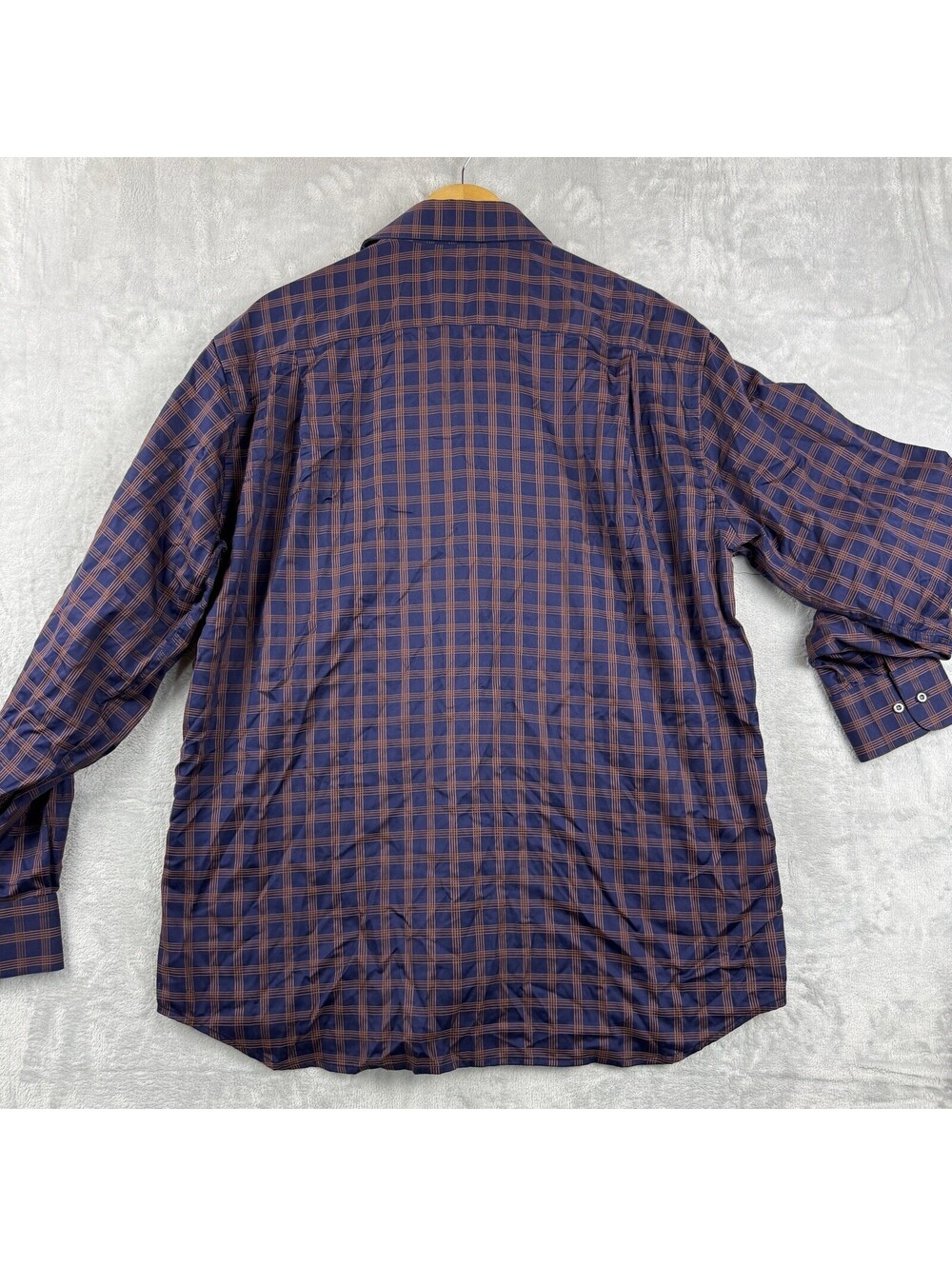 Proper Cloth Men Button Down Dress Shirt Plaid 17.5 Pure Cotton 100 2 Ply Office - Picture 3 of 10